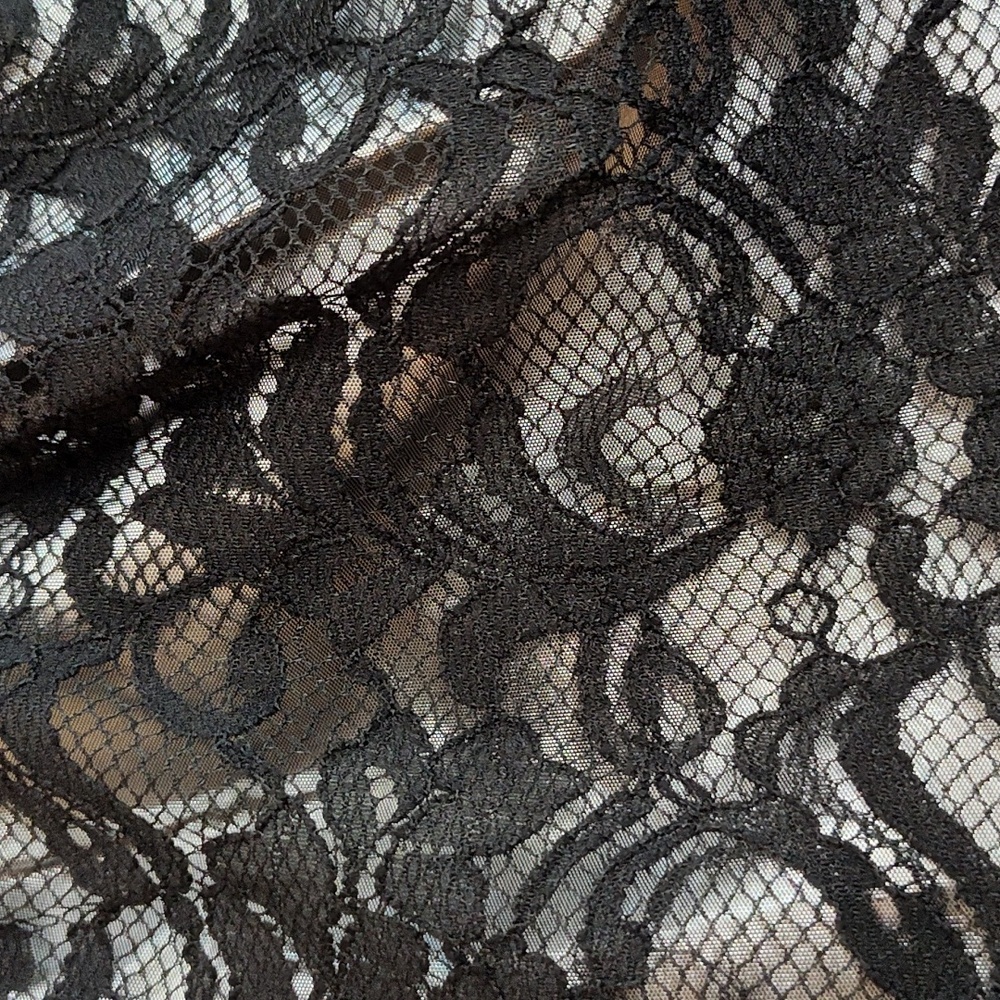 Coldwater Creek Maxi Skirt Size M Whimsigoth Goth Formal Black Lace Halloween - Picture 12 of 12